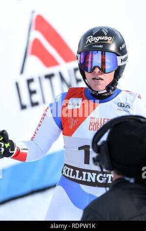 KILLINGTON, Vermont - novembre 24: Lara Gut della SUI compete alla prima esecuzione di Slalom Gigante su Audi FIS Coppa del Mondo di sci. Foto Stock