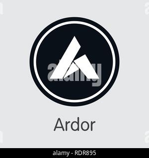 - ARDR ardore. L'icona di Crypto monete o emblema di mercato. Illustrazione Vettoriale