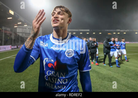 DEN BOSCH, 18-01-2019 ,Stadion De Vliert Keuken Kampioen Divisie, Den Bosch - Top Oss ,Stagione 2018 / 2019, FC Den Bosch player Stefano Beltrame dopo la partita di Den Bosch - Top Oss Foto Stock