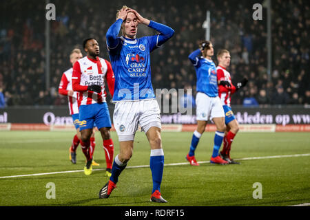 DEN BOSCH, 18-01-2019, stadio De Vliert, stagione calcistica 2018 / 2019, olandese Keuken Kampioen Divisie, FC Den Bosch - Top Oss, FC Den Bosch player Vincent Vermeij fa il suo debutto durante la partita FC Den Bosch - Top Oss Foto Stock