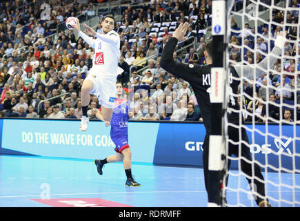 Germania. Berlino, Germania. 17 gen 2019. IHF pallamano uomini del Campionato del Mondo di Berlino, Germania.Mathieu Grebille per la Francia Credito: Mickael Chavet/Alamy Live News Foto Stock