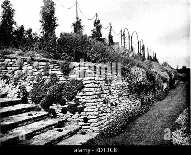 . Giardini per piccole case di campagna . Giardini, inglese. FIG. 60.-Sketch di piantagione come visto FKOM VIEW POINT " D" sul piano generale (FIG. 56).. FIG. 61-angolo del muro a secco dal punto di vista "d" SUL PIANO GENERALE (FIG. 56).. Si prega di notare che queste immagini vengono estratte dalla pagina sottoposta a scansione di immagini che possono essere state migliorate digitalmente per la leggibilità - Colorazione e aspetto di queste illustrazioni potrebbero non perfettamente assomigliano al lavoro originale. Jekyll, Gertrude, 1843-1932; Weaver, Lawrence, Sir, 1876-. Londra : pubblicato presso gli uffici del paese di vita . .. E da George Newnes . .. ; Nuova Foto Stock