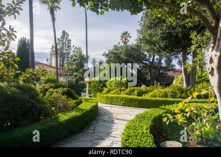 Uno splendido stile mediterraneo ispirato giardini, California Foto Stock