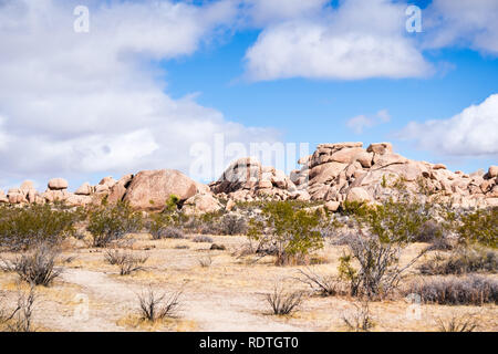 Le formazioni rocciose a Joshua Tree National Park, California del sud Foto Stock