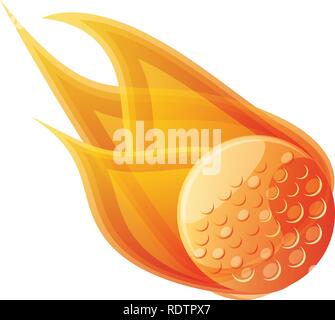 La pallina da golf con fiamme isolato icona illustrazione vettoriale design Illustrazione Vettoriale