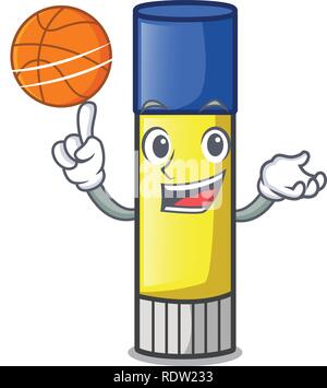 Con basket colla stick in forma cartoon Illustrazione Vettoriale