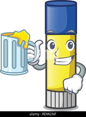 Con succo colla stick isolato su la mascotte Illustrazione Vettoriale