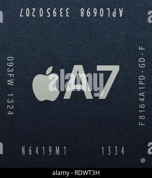 Apple A7 chip. Foto Stock