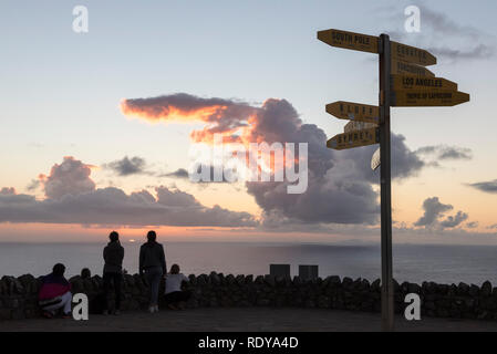 Cape Reinga è il punto northwesternmost della Nuova Zelanda ed è sacro nella cultura Maori. Foto Stock