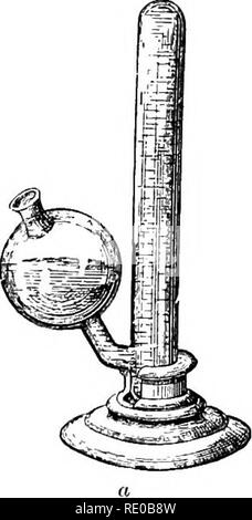. Fisiologia Generale; un contorno della scienza della vita. Sostanza VIVA 111 responsabili di questi la riduzione-test sono Trommer di prova Bottger e di prova. Essi possono essere eseguito molto semplicemente in una provetta. Il primo consiste nella riduzione di idrossido rameico di ossido rameoso mediante una soluzione alcalina di uva-zucchero. Se qualche goccia di soluzione molto diluita di solfato rameico essere aggiunto ad una soluzione di zucchero, alcalinizzato con potassa caustica o soda, fino a quando un blu flocculent pre cipitate di idrossido rameico appare, a bollire quest'ultimo è ridotto di ossido rameoso rosso o giallo idrossido rameoso. In Bot Foto Stock