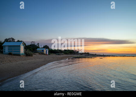 Brighton Scatole di balneazione in Melbourne, Australia Foto Stock