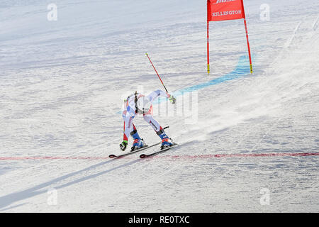 KILLINGTON VT - novembre 24: Andrea Ellenberger della SUI nell'area di finitura dopo la seconda esecuzione di slalom gigante su Audi FIS Coppa del Mondo di sci. Foto Stock