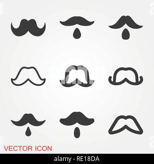 Icona di baffi logo, illustrazione, vettore simbolo segno per la progettazione Illustrazione Vettoriale