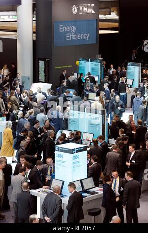 IBM stand al computer e fiera CeBIT Messegelaende, Area della fiera di Hannover, Hannover, Bassa Sassonia Foto Stock