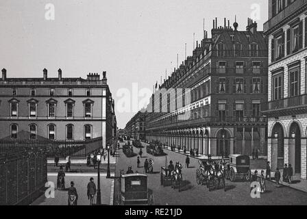 Rue de Rivoli, storico di rame-piastra attacco, da circa 1890, Neal, Parigi, Francia, Europa Foto Stock