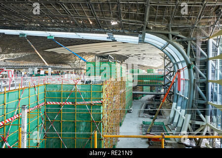 Pechino / Cina - 10 Ottobre 2018: sito in costruzione della nuova Pechino Daxing aeroporto internazionale, per essere aperto il 30 settembre 2019. Foto Stock