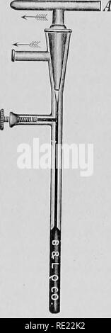 . Batteriologia farmaceutica, con speciale riferimento alla disinfezione e sterilizzazione. Batteriologia. FiG. 23. Fig. 24. Fig. 23.--Murrill il regolatore della pressione del gas. Questo apparecchio in più la sua forma migliore è quello di essere utilizzato in connessione con un termostato per il mantenimento di una costante emperatura. L'uso di questo regolatore allevia il termostato della necessità di prendersi cura dell'ampia viriation che tende a verificarsi nella pressione del gas, e con essa la temperatura può essere mantenuta costante entro 0,1° C. La Fig. 24.-Reichert termo-regolatore o termostato utilizzato con incubatore e altri apparecchi req Foto Stock