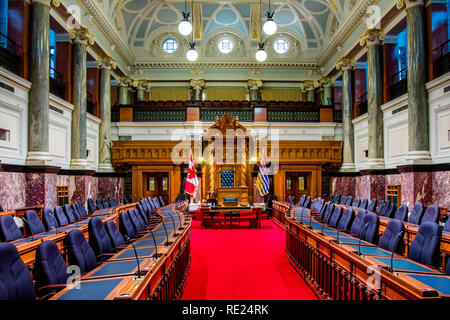 Il complessivo camera del BC il Parlamento in Victoria, BC, Canada Foto Stock