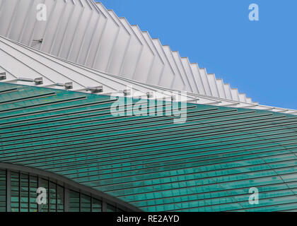 Abstract architettonico dell'esterno del contemporaneo Miami Beach Convention Center di Miami Beach, Florida Foto Stock