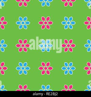 Seamless Pattern sul neon di sfondo verde Illustrazione Vettoriale