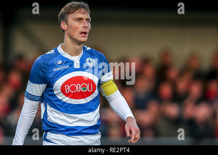 SPAKENBURG, 19-01-2019 ,De Westmaat Tweede Divisie, IJsselmeervogels - Spakenburg ,Stagione 2018 / 2019, Spakenburg player Barry Beijer durante il match IJsselmeervogels - Spakenburg Credito: Pro scatti/Alamy Live News Credito: Pro scatti/Alamy Live News Credito: Pro scatti/Alamy Live News Credito: Pro scatti/Alamy Live News Credito: Pro scatti/Alamy Live News Credito: Pro scatti/Alamy Live News Foto Stock