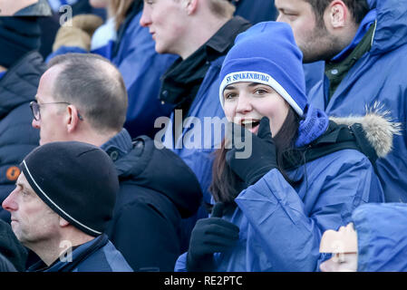 SPAKENBURG, 19-01-2019 ,De Westmaat Tweede Divisie, IJsselmeervogels - Spakenburg ,Stagione 2018 / 2019, Spakenburg tifosi sulle tribune dello stadio durante la partita IJsselmeervogels - Spakenburg Credito: Pro scatti/Alamy Live News Credito: Pro scatti/Alamy Live News Credito: Pro scatti/Alamy Live News Credito: Pro scatti/Alamy Live News Credito: Pro scatti/Alamy Live News Credito: Pro scatti/Alamy Live News Foto Stock