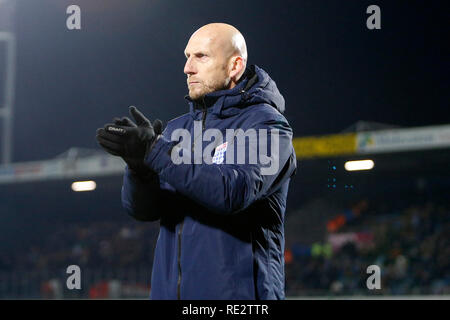 ZWOLLE, 19-01-2019, MAC3Park Stadium, stagione 2018 / 2019, olandese Eredivisie, PEC Zwolle coach Jaap Stam durante il match PEC Zwolle - Feyenoord. Foto Stock