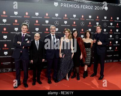 Bilbao, Spagna. 19 Jan 2019. assiste il tappeto rosso durante la Feroz 2019 premi al Bilbao Arena on gennaio 19, 2019 a Bilbao, Spagna. (Foto da Ion Alcoba / Cordon Premere) Credito: CORDON PREMERE/Alamy Live News Foto Stock