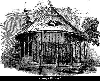 . Saggi rurale. Il giardinaggio; architettura, nazionale; l'architettura del paesaggio; gli alberi. Ornamentk"Joe House atove Terra.. Si prega di notare che queste immagini vengono estratte dalla pagina sottoposta a scansione di immagini che possono essere state migliorate digitalmente per la leggibilità - Colorazione e aspetto di queste illustrazioni potrebbero non perfettamente assomigliano al lavoro originale. Downing, A. J. (Andrew Jackson), 1815-1852; Curtis, George William, 1824-1892; Bremer Fredrika, 1801-1865. New York, G. P. Putnam Foto Stock