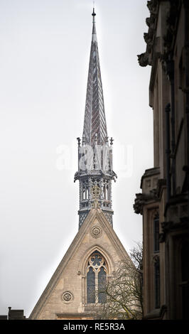 La guglia in legno sopra la cappella di Exeter College, Università di Oxford, Inghilterra. Foto Stock