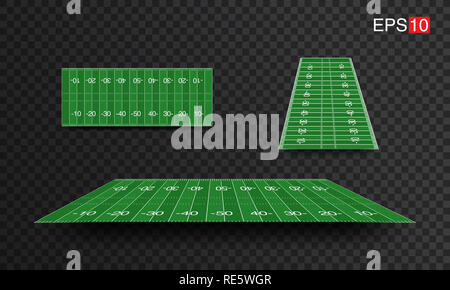 Illustrazione di Football Americano in campi con diversa prospettiva, vettore design, super bowl Foto Stock