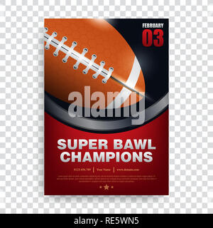 Poster american football , banner e modello brochure design vettoriali, super bowl, rugby sport Foto Stock