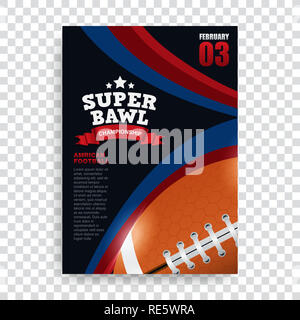 Poster american football , banner e modello brochure design vettoriali, super bowl, rugby sport Foto Stock