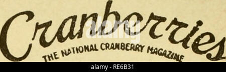 . Cranberries; : la nazionale rivista di mirtillo palustre. Mirtilli rossi. Â"â - ^ttaaais PROBLEMA DEL Vol. 24 MAGGIO 1959 - n. 1 COMMEMORATIVE timbro di mirtillo palustre ? Il suggerimento di un francobollo commemorativo che mostra la raccolta di mirtillo palustre e in onore di ringraziamento è stata fatta da Vernon Goldsworthy di Eagle River, Wisconsin. Si tratta di un tema che è stato ripreso con Wisconsin Senator Alexander Wiley e stata inoltrata agli Stati Uniti Post Office Department. Goldsworthy ha ricevuto una risposta in aprile. Questo non era troppo incoraggiante, che tale timbro potrebbe essere rilasciato. L. Robe Walter, assistente speciale per il gene Postmaster Foto Stock