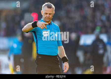 Tilburg, Paesi Bassi. Xx gen, 2019. TILBURG, Paesi Bassi, 20-01-2019, calcio, Koning Willem II stadium, olandese eredivisie, stagione 2018/2019, arbitro Bjorn Kuipers, durante la partita Willem II - NAC, Credito: Pro scatti/Alamy Live News Foto Stock