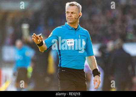 Tilburg, Paesi Bassi. Xx gen, 2019. TILBURG, Paesi Bassi, 20-01-2019, calcio, Koning Willem II stadium, olandese eredivisie, stagione 2018/2019, arbitro Bjorn Kuipers, durante la partita Willem II - NAC, Credito: Pro scatti/Alamy Live News Foto Stock