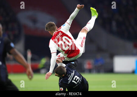 Amsterdam, Paesi Bassi. Xx gen, 2019. Amsterdam, Paesi Bassi. Xx gen, 2019.Stadium Johan Cruyff Arena football, olandese Eredivsie Stagione 2018 / 2019, Ajax player Lasse Schone durante il gioco Ajax - SC Heerenveen Credito: Pro scatti/Alamy Live News Foto Stock
