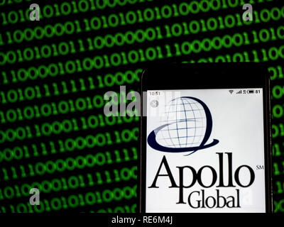 Kiev, Ucraina. Xx gen, 2019. Apollo Global Management società di private equity si vede il logo visualizzato su un telefono intelligente. Credito: Igor Golovniov SOPA/images/ZUMA filo/Alamy Live News Foto Stock