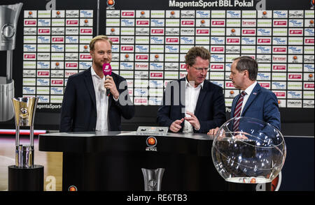 Germania, Bamberg, Brose Arena - 20 Gen 2019 - Pallacanestro, Coppa Tedesca, BBL - Brose Bamberg rispetto ai cestelli di Telekom Bonn - Immagine: BBL Playoff disegnare foto: Ryan Evans Credito: Ryan Evans/Alamy Live News Foto Stock