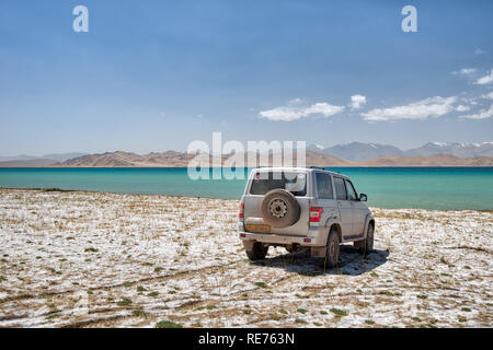 Karakul lungo la strada del Pamir, presi in Tagikistan nel mese di agosto 2018 tenuto in hdr Foto Stock