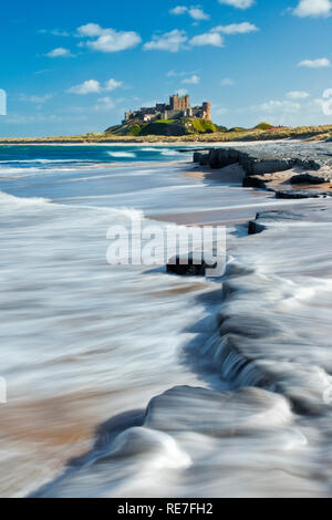 Il castello di Bamburgh, Northumberland, Inghilterra Foto Stock