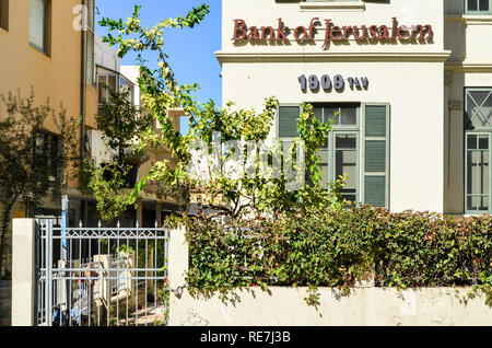 Banca di Gerusalemme a Tel Aviv, Israele Foto Stock