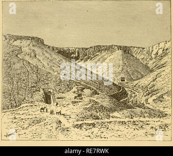 . La terra e i suoi abitanti ... La geografia. 384 NOETH dell Africa dell est. scoperto nel 1859 la mummia di una certa Regina Iahhotep, probabilmente la madre del re Ahmes Amosis o. Gli ornamenti di questa regina, ora conservata nel Museo di Bulaq, vicino al Cairo, sono di tale fattura meravigliosa che la moderna gioielleria confessare la loro incapacità anche ad imitarli. Sembra probabile che da altra tomba nella collina Assassif arriva anche il Papiro Ebers, la " TENUTA ERMETICA " libro contenente la farmacopea degli egiziani al tempo della dinastia Thotmes. A ovest del capo dell'eminenza e non lontano fr Foto Stock