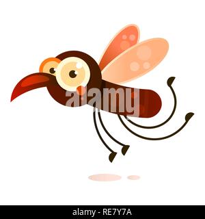 Zanzara sangue battenti alla vittima illustrazione vettoriale su sfondo bianco Illustrazione Vettoriale