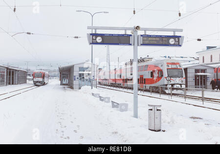 Ferrovie lituane paesaggio invernale Foto Stock