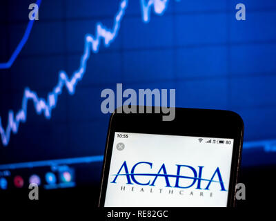 Acadia Healthcare visto il logo visualizzato sul telefono intelligente Foto Stock