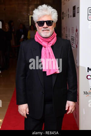 Pedro Almodovar frequentando la critica annuale' Circle Film Awards 2019 al May Fair Hotel di Londra. Stampa foto di associazione. Picture Data: domenica 20 gennaio 2019. Vedere PA storia SHOWBIZ Critics Circle. Foto di credito dovrebbe leggere: Ian West/filo PA. Foto Stock