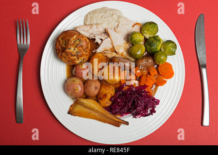 Britannico tradizionale cena di Natale Foto Stock