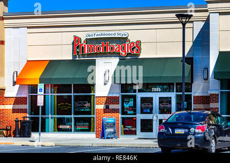 Lancaster, PA, Stati Uniti d'America - 5 Marzo 2018: Primo Hoagies è una costa est degli Stati Uniti-basato, fast food informale ristorante della catena fondata nel 1992 nel sud di Phil Foto Stock