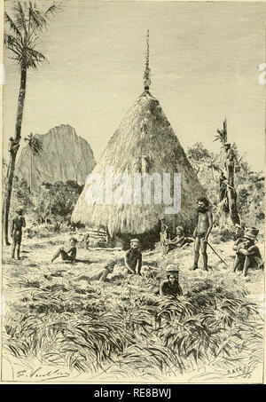 . La terra e i suoi abitanti ... La geografia. FEENCH MELANESIA. 349 più lontano nord seguire lungo la costa occidentale le postazioni militari e insediamenti Fig. 150.-dimora di un capo nativo, Nuova Caledonia.. di Bouloupari, vicino a Saint Vincent Bay ; Foa e Teremha o Urai, mercati per l. Si prega di notare che queste immagini vengono estratte dalla pagina sottoposta a scansione di immagini che possono essere state migliorate digitalmente per la leggibilità - Colorazione e aspetto di queste illustrazioni potrebbero non perfettamente assomigliano al lavoro originale. Reclus, Elisée, 1830-1905; Ravenstein, Ernest George, 1834-1913; Keane, A. H. (Augusto Enrico), 1833 Foto Stock